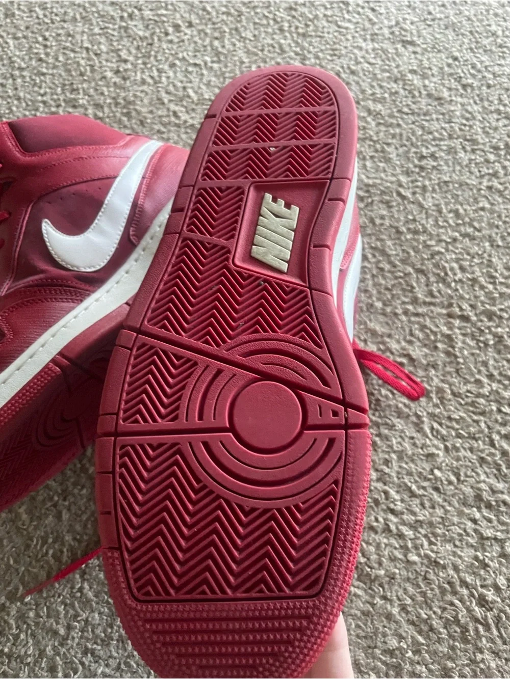 Men’s Nike high top sneakers size 11 red white